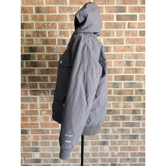 THE NORTH FACE HyVent 550 Gray Hood Coat Puffer Jacket Youth Medium Gift Winter - Picture 2 of 11